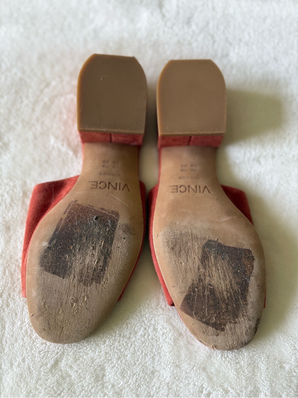 Vince Rachelle Suede Open-Toe Mule in Terracotta Orange - Picture 3 of 5